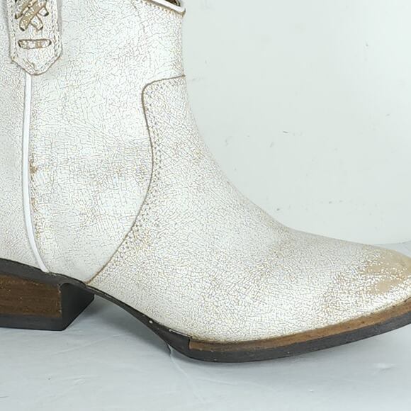 Very Volatile Women's Lookout US8 White Leather Distressed Fringe Western Boots - Picture 15 of 16